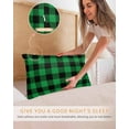 thumbnail image 5 of Hokiten Pillow Cases Standard Size Set of 2, Lumbar Pillow Covers, Dark Green Buffalo Check Satin Pillowcases with Zipper for Hair/Skin, Rustic Modern Art Green Plaid 20x26 Inches, 5 of 6
