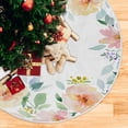 thumbnail image 5 of FMSHPON Watercolor Flowers Xmas Christmas Tree Skirt Stand Mat for Holiday Party Decoration Indoor Outdoor 48 inches, 5 of 6
