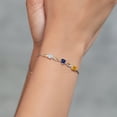 thumbnail image 4 of Gem Stone King Keren Hanan 1.68 Ct E-F Lab Grown Diamond Blue Iolite 925 Silver and 10K Yellow Gold Bracelet for Women, 4 of 5