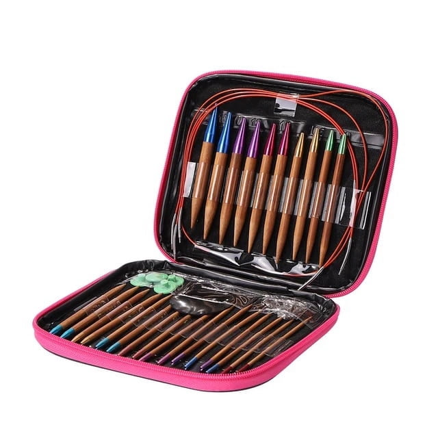 Circular Aluminium 13 Pairs Knitting Needles Ring Set Change Head Knit Needles DIY Changeable Crochet Yarn Sewing Accessories