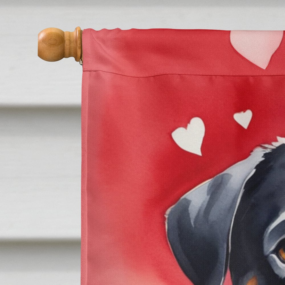 Rottweiler My Valentine House Flag 28 in x 40 in