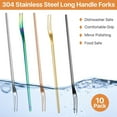 thumbnail image 4 of 10 Piece Stainless Steel Fruit Forks,Bexikou 8.66-Inch Salad Fruit Forks Dessert Cake Forks,2 Prong Appetizer Forks for Birthday Party Wedding Restaurant(Silver), 4 of 7