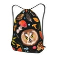 thumbnail image 3 of XMXT Unisex Drawstring Backpack for Women Men, Forest Owl Plant Waterproof Gym Bag String Bags for Shopping Sport Travel, s, 3 of 8