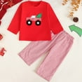 thumbnail image 2 of Gubotare My First Christmas Baby Girl Outfit Toddler Girl Clothes 2 Piece Outfits Fashion Sweatshirts+Sweatpants Long Sleeve Clothing Set 6 12 Months (Red,6-12 Months), 2 of 9