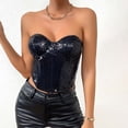 thumbnail image 5 of QIJUNTUO Women's Sparkly Sequin Camisole Vest Sleeveless Party Top Club Wear With Comfortable Lining For Evening Events Black, 5 of 9