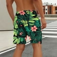 thumbnail image 5 of lcziwo Swim Trunks for Men Hawaiian Beach Shorts Pockets Drawstring Elastic Waist Loose Surfing Shorts Rash Guard Beach Shorts Green L, 5 of 5