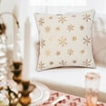 thumbnail image 4 of KCEHTA Christmas Snowflake Pillow Covers, 18x18 inch Christmas Throw Pillow Covers, Sequin Embroidered Pillow Covers, Decorative Square Pillowcases for Couch Sofa Bed Home Winter Decor, 4 of 7