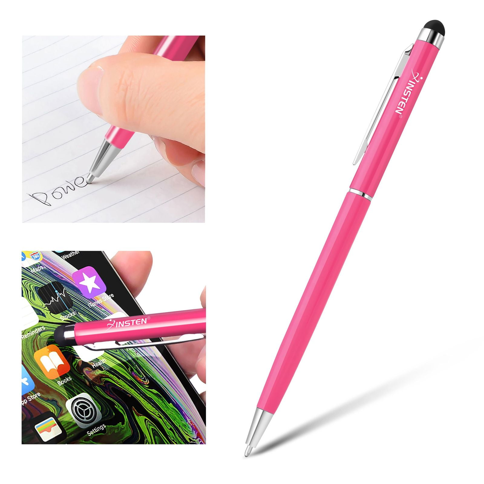 2in1 Capacitive Touch Screen Stylus Ballpoint Pen for iPhone for Samsung Tablet 