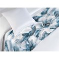 thumbnail image 3 of Floral Bed Runner, Weathered Effect Pattern of Cold Colored Vintage Flower Petals, Decorative Accent Bedding Scarf for Hotels Homes & Guest Rooms, Twin, Dark Turquoise and Blue Grey, by Ambesonne, 3 of 3