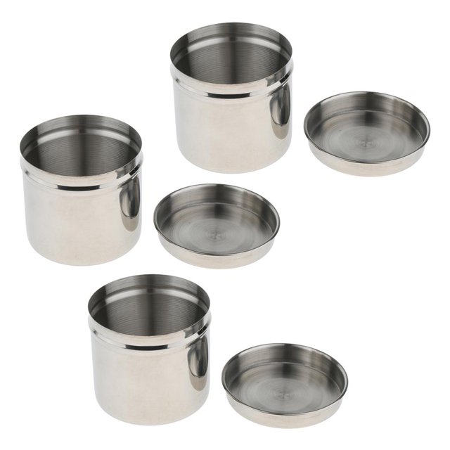 3 Piezas de Acero Inoxidable de Primera , Tanque de Desinfección de Medicinas de , Contenedor de Esterilización de Alcohol, con T Soledad Tanque de desinfección de algodón