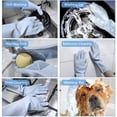 thumbnail image 3 of Guantes de goma para lavar platos, par de guantes de silicona para platos, guantes de limpieza reutilizables con fregador para lavar la cocina, el baño, el automóvil y más Namotu WRLF-46, 3 of 7