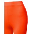 thumbnail image 4 of A2Y Women's Basic Yoga Polyester Mid Thigh High Rise Biker Bermuda Shorts Neon Orange L, 4 of 5