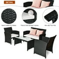 Costway 4PCS Outdoor Patio Rattan Furniture Small Cushioned