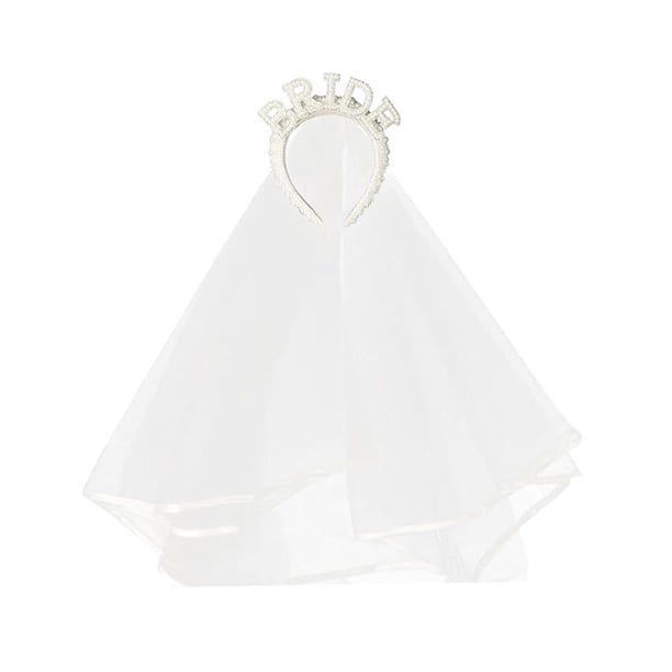 Diadema de novia con velo, Tiara con diamantes de imitación, disfraz, de novia, velo de fiesta para despedida de soltera, regalos de decoración