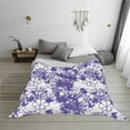 thumbnail image 2 of YFYANG Lightweight Warm Flannel Blanket, Purple Floral Line Doodle Throw Blanket for Bed, Sofa, Travel, Camping, 40"x30", 2 of 7
