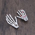 thumbnail image 2 of 8 piezas pinza de pelo de garra de esqueleto de Halloween forma de hueso de mano pinza de pelo accesorios para el cabello horquilla estilo sangriento blanco, 2 of 8
