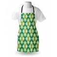 thumbnail image 3 of Floral Apron Striped Retro Flower Motif with Abstract Lines Groovy Old Fashion, Unisex Kitchen Bib Apron with Adjustable Neck for Cooking Baking Gardening, Forest and Lime Green White, by Ambesonne, 3 of 3