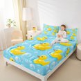 thumbnail image 4 of Feelyou Cute Yellow Duck Bed Sheets for Child, Kawaii Cartoon King Sheets, Summer Ocean Animal Sheet Set, Microfiber Bedroom Decor, 4pcs, 4 of 7