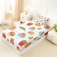thumbnail image 4 of Manfei Cute Capybara Twin Sheets,Kawaii Snack Print Bedding,White,3pcs,1 Fitted Sheet and 1 Pillowcase, 4 of 6