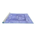 thumbnail image 2 of Ahgly Company Machine Washable Indoor Round Abstract Blue Modern Area Rugs, 5' Round, 2 of 4