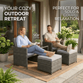 thumbnail image 4 of HOYOA 9 Pieces Outdoor Dining Sets Patio Rattan Conversation Set Space Saving Wicker Chairs with Glass Table,Gray, 4 of 8