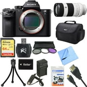 Sony a7S II Full-frame Mirrorless Interchangeable Lens Camera 70-200mm Lens Bundle includes a7S II Body, 70-200mm Full Frame Lens, 72mm Filter Kit, 64GB Memory Card, Bag, Beach Camera Cloth and More