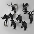 thumbnail image 3 of Gancho de pared con forma de animal Sincero gancho para llave de animal Resina caballo negro 70g, 3 of 5