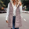 thumbnail image 6 of Womens hooded vest fleece Sleeveless Fleece Sherpa Jacket Reversible Zip Up Hoodie Pockets Warm Casual Loose Coat Fall Winter Clothing Outerwear, 6 of 6
