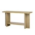 thumbnail image 4 of 60 inch Console Table with Bottom Shelf, Modern Sofa Table with Ash Veneer Finish for Entryway, Hallway & Living Room, Minimalist Design with T-Shaped Legs, 4 of 8