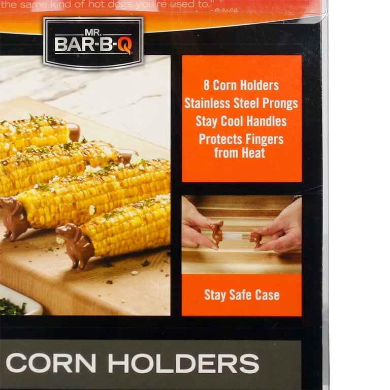 Mr Bar-B-Q Dog Corn Cob Holders Stainless Steel Prongs Pairs W