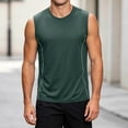 thumbnail image 5 of HappyYEE Men's Athletic Tank Tops, Casual Round Neck Sleeveless T-Shirt, Plus Size Summer Quick Dry Gym Fitness Tanks Green L, 5 of 8