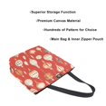 thumbnail image 3 of FORMRS Womens Canvas Tote Bag with Zipper Inner Pocket Shoulder Handbag, Christmas Ornaments Pattern, 3 of 7