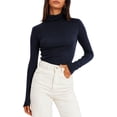 thumbnail image 2 of GHSDFBB Chandails à Col Roulé Simulé pour Femmes Manches Longues Mode Automne Basique Ajusté sous-Vêtements Thermiques Doux, 2 of 4