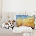 thumbnail image 4 of Ambesonne Nature Throw Pillow Cover 2 Pack, Autumn Trees Gulls Sky, 24", Blue Marigold Yellow, 4 of 7