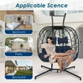 thumbnail image 5 of RADIATA Wicker Egg Hanging Chair with Stand, Gray, 5 of 10