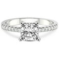 thumbnail image 3 of Cushion Shape 1 Carat IGI Certified Lab Grown Diamond Ring | 14K White Gold | Sara Tapered Eternity Lab Diamond Engagement Ring | FG-VS1-VS2 Quality Friendly Diamonds, 3 of 5
