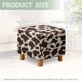 thumbnail image 3 of SCRAWLGOD Brown Beige Cow Print Ottoman Slipcover, Removable Square Slipcover with Elastic Bottom for Footrest Sofa Folding Foot Stool Protection Universal Fit, 3 of 7
