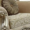 thumbnail image 2 of Benzara Fabric Upholstery Rolled Arm Chair With Two Pillows, Champagne-Color:Gold, 2 of 7