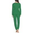 thumbnail image 3 of Renewold Lightweight Pajamas Set of 2 Women's Breathable Long Sleeve Shirt Sweatpants Christmas Elf Graphic Skin Friendly O-Neck Loungewear Green Clothing Size 4XL, 3 of 4