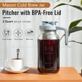 thumbnail image 4 of Cold Brew Coffee Maker Mason Jar 64Oz, Durable Thick Glass Cold Brew Pitcher Flip Cap Spout Lid with Handle, 4 of 7
