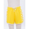 thumbnail image 3 of TiaoBug Kids Girls Cotton Shorts Contrast Color Plaid Cycling Yoga Running Shorts Summer Hot Pants Yellow 120, 3 of 7