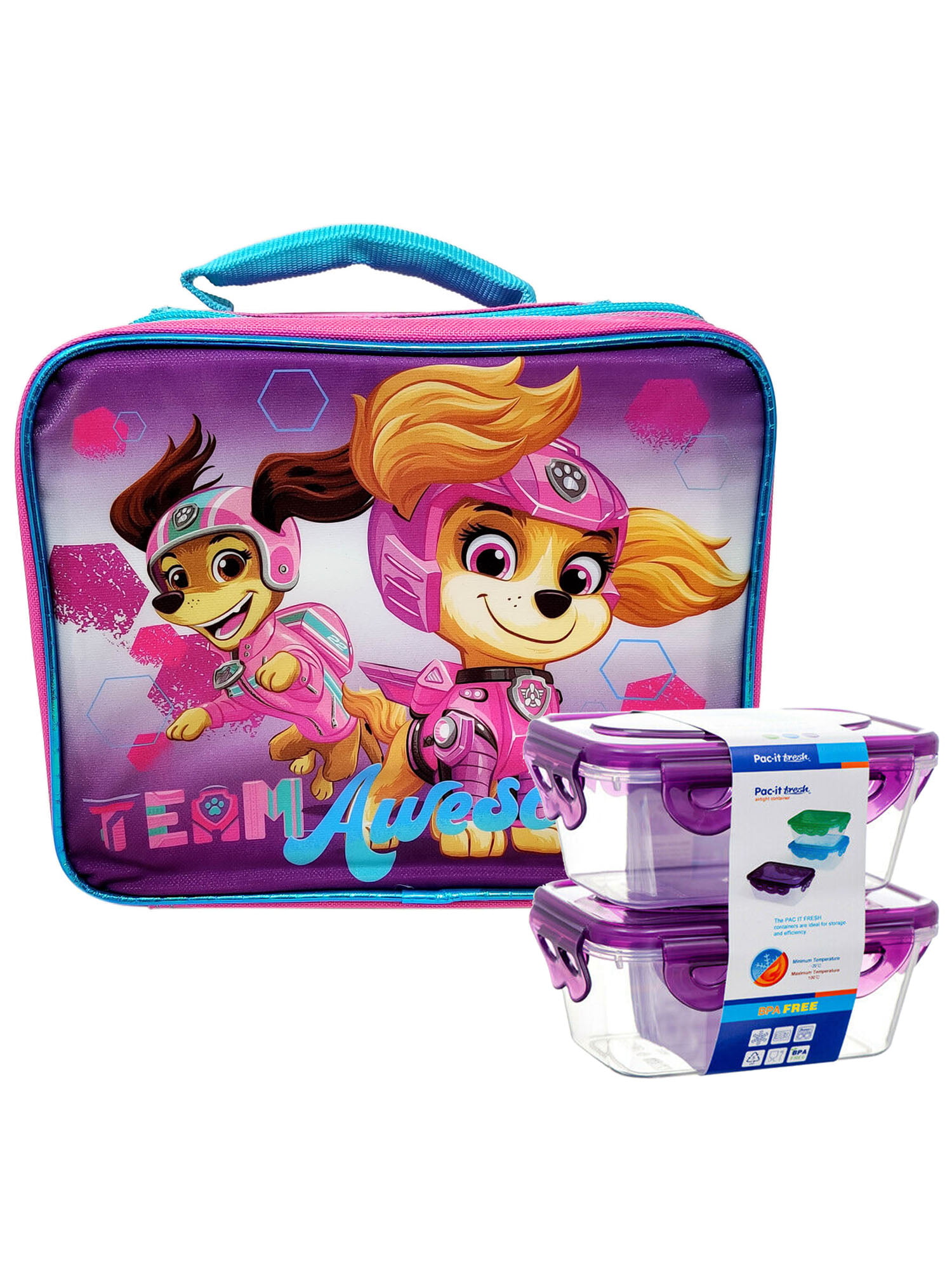 Paw Patrol Insulated Lunch Bag w/ Shoulder Strap & 12oz Water Bottle Canteen 