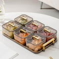 thumbnail image 2 of Dessert Dividing Plate Cookies Jar Serving Bowls for Restaurant Box kitchen Kitchen Nuts Blue with 6 Grids, 2 of 9