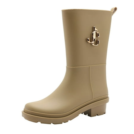 

Deals of the Day Tarmeek Mid Rain Boots for Women Comfort Waterproof Anti-Slip Rain Footwear Lightweight Rain Shoes Outdoor Work Shoes Garden Boots Snow Rainboots