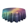 thumbnail image 5 of Colorful Tie Dye Nebula Pattern Round Tablecloth 60"x60",Wrinkle Wipeable Table Cloth for Kitchen Dining Room Picnic Patio Party, 5 of 6