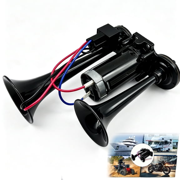 600DB Super Loud Train Horn for Truck with Compressor, 12V/24V Waterproof Air Horn Replacement Kit for Car SUV Motorcycle Boat