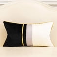 thumbnail image 1 of Funda de cojín de terciopelo a rayas de cuero azul marino, blanco y dorado, funda de almohada moderna de lujo, almohada decorativa para sofá, sala de estar, dormitorio, coche, 1 of 7