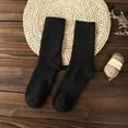 thumbnail image 3 of DQRPSEETB Women Autumn Winter Thickened Warm Solid Color Socks Multicolor Mid Tube Socks Thin Socks Women,Black Crew Socks Black, 3 of 3