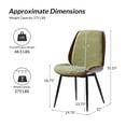 thumbnail image 2 of Modern Fabric Upholstered Dining Chairs Set of 4 with Curved Wood Backrest for Kitchen Dining Living Room Sage, 2 of 6