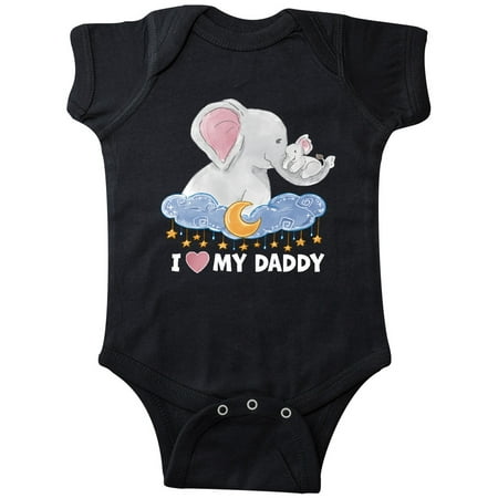 

Inktastic I Love My Daddy Cute Elephants with Moon and Stars Gift Baby Boy or Baby Girl Bodysuit